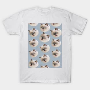 1980s Kawaii kitty funny crazy angry birman cat T-Shirt